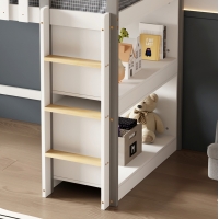 ΠΑΙΔΙΚΟ ΚΡΕΒΑΤΙ τ.MONTESSORI ΜΕ ΠΛΑΙΝΑ ΡΑΦΙΑ HOMI HM712 ΞΥΛΟ ΠΕΥΚΟΥ ΛΕΥΚΟ-ΓΚΡΙ-ΣΤΡΩΜΑ 90x190εκ