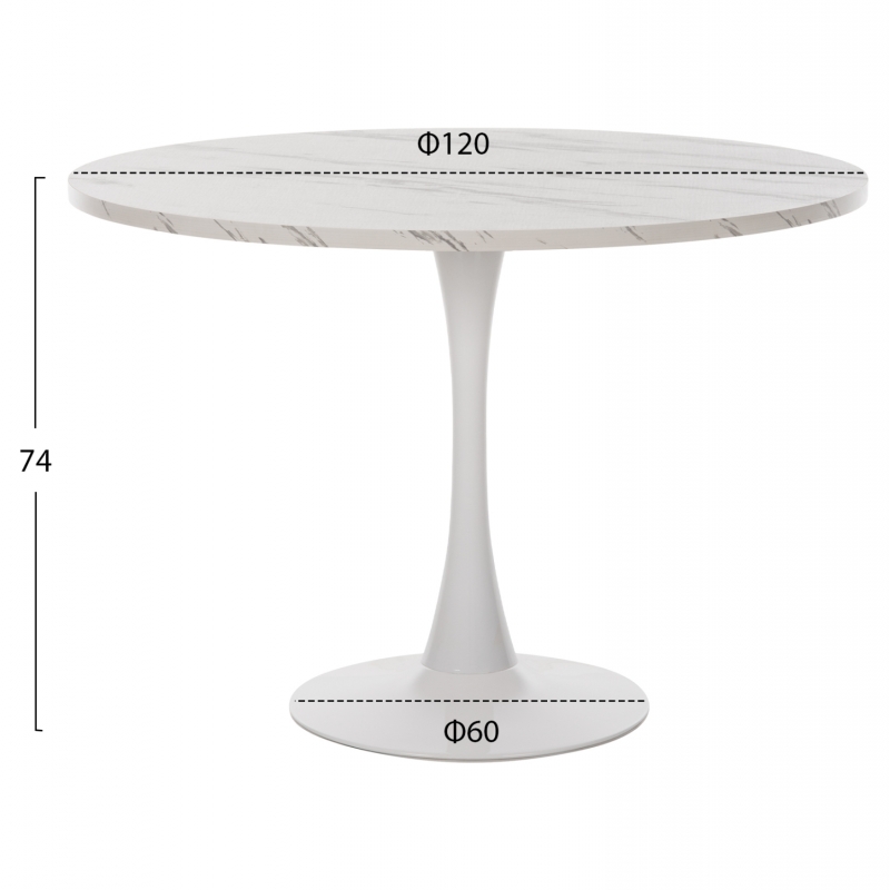 ΤΡΑΠΕΖΙ ΤΡΑΠΕΖΑΡΙΑΣ ROLLO HM9422.11 ΣΤΡΟΓΓΥΛΟ WHITE MARBLE Φ120x74Yεκ. ΤΡΑΠΕΖΙ ΤΡΑΠΕΖΑΡΙΑΣ ROLLO HM9422.11 ΣΤΡΟΓΓΥΛΟ WHITE MARBLE Φ120x74Yεκ.
