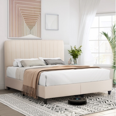 ΚΡEΒΑΤΙ ΔΙΠΛΟ LUTHER HM717 ΜΠΕΖ ΥΦΑΣΜΑ ΓΙΑ ΣΤΡΩΜΑ 160x200εκ. ΚΡEΒΑΤΙ ΔΙΠΛΟ LUTHER HM717 ΜΠΕΖ ΥΦΑΣΜΑ ΓΙΑ ΣΤΡΩΜΑ 160x200εκ.