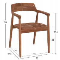 ΠΟΛΥΘΡΟΝΑ ΕΞΩΤΕΡΙΚΟΥ ΧΩΡΟΥ FREM HM18107 ΞΥΛΟ TEAK-ΦΥΣΙΚΟ ΧΡΩΜΑ 59x54.5x76Υεκ.