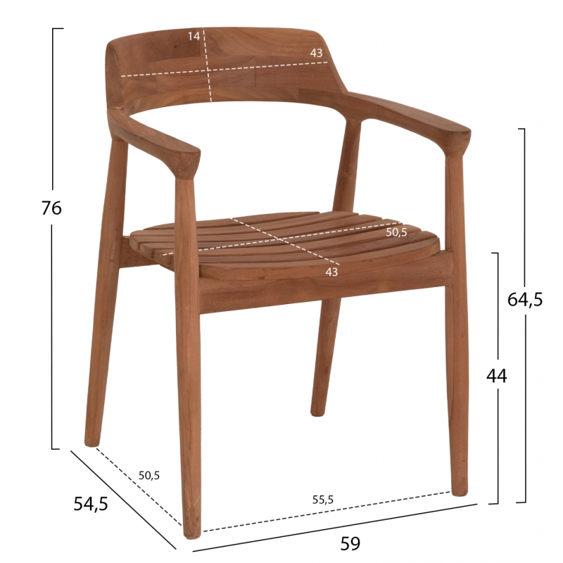 ΠΟΛΥΘΡΟΝΑ ΕΞΩΤΕΡΙΚΟΥ ΧΩΡΟΥ FREM HM18107 ΞΥΛΟ TEAK-ΦΥΣΙΚΟ ΧΡΩΜΑ 59x54.5x76Υεκ.