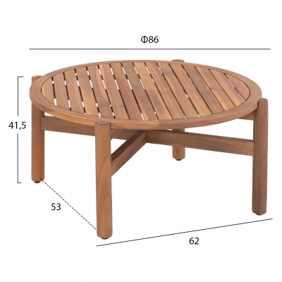 ΤΡΑΠΕΖΙ ΧΑΜΗΛΟ ΕΞ.ΧΩΡΟΥ ΣΤΡΟΓΓΥΛΟ SANJI HM6228 ΞΥΛΟ ΑΚΑΚΙΑΣ ΣΕ ΦΥΣΙΚΟ Φ86x41,5Υεκ.