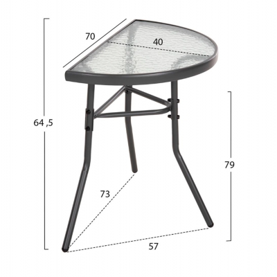 ΣΕΤ ΕΞΩΤ.ΧΩΡΟΥ 3ΤΜΧ LAURA HM21112 ΤΡΑΠΕΖΙ ΗΜΙΚΥΚΛΙΚΟ & 2 ΠΟΛΥΘΡΟΝΕΣ- ΓΚΡΙ