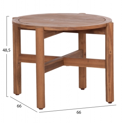 ΤΡΑΠΕΖΙ ΧΑΜΗΛΟ ΕΞ.ΧΩΡΟΥ ΣΤΡΟΓΓΥΛΟ SANJI HM6222 ΞΥΛΟ ΑΚΑΚΙΑΣ ΣΕ ΦΥΣΙΚΟ Φ66x48.5Υεκ.