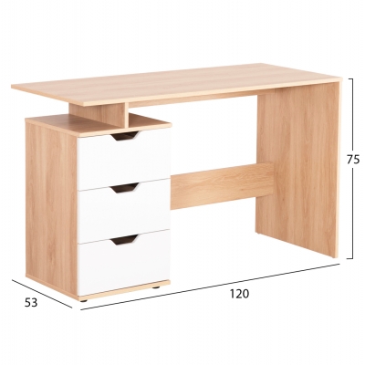 ΓΡΑΦΕΙΟ ΜΕ ΣΥΡΤΑΡΙΑ COLT HM18291 ΜΕΛΑΜΙΝΗ ΣΕ ΛΕΥΚΟ-SONAMA 120x53x75Υεκ.