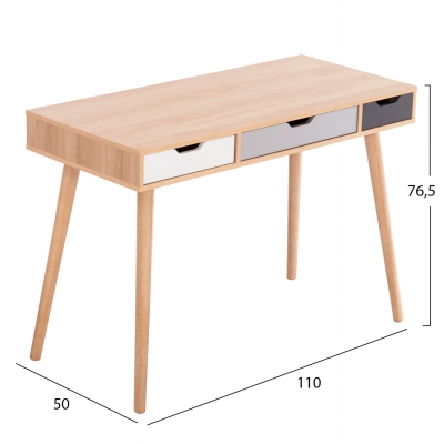 ΓΡΑΦΕΙΟ GAET HM18292 ΜΕΛΑΜΙΝΗ ΣΕ SONAMA-ΓΚΡΙ-ΛΕΥΚΟ-ΜΠΕΖ 110x50x76.5Υεκ.