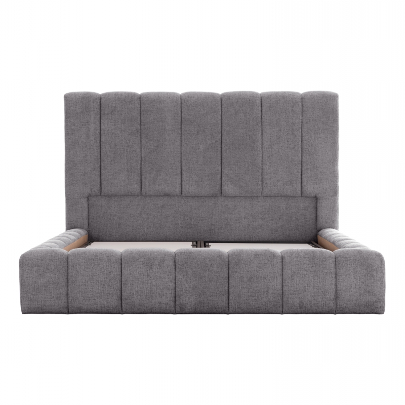 ΚΡΕΒΑΤΙ REMO ΜΕ ΑΠΟΘΗΚΕΥΤΙΚΟ ΧΩΡΟ HM719.22 ΥΦΑΣΜΑ TEDDY ΓΚΡΙ-ΓΙΑ ΣΤΡΩΜΑ 160x200εκ