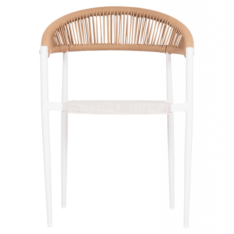 ΠΟΛΥΘΡΟΝΑ BERG HM6284.01 ΑΛΟΥΜΙΝΙΟ & TEXTILENE ΛΕΥΚΟ--P.E.TWISTED RATTAN 55x56x79Υεκ