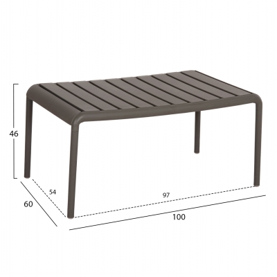 ΤΡΑΠΕΖΙ ΣΑΛΟΝΙΟΥ ΕΞΩΤERIKOY ΧΩΡΟΥ ΧΑΜΗΛΟ KORVER HM6334.05 ΠΟΛΥΠΡΟΠΥΛΕΝΙΟ DARK OLIVE 100x60x46Υεκ