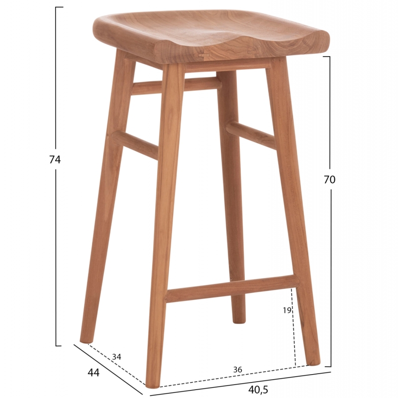 ΣΚΑΜΠΟ ΜΠΑΡ BOLMAR HM18108 ΞΥΛΟ ΤΕΑΚ ΣΕ ΦΥΣΙΚΟ 40.5x44x74Υεκ.