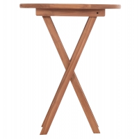 ΤΡΑΠΕΖΙ ΣΚΗΝΟΘΕΤΗ ΣΤΡΟΓΓΥΛΟ ERIS HM18119 ΞΥΛΟ TEAK--ΦΥΣΙΚΟ Φ60x75Υεκ.