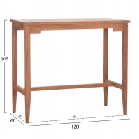 ΤΡΑΠΕΖΙ ΜΠΑΡ CRANSTON HM18111 ΞΥΛΟ ΤΕΑΚ--ΦΥΣΙΚΟ ΧΡΩΜΑ 120x60x105Υεκ.