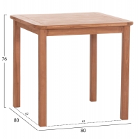 ΤΡΑΠΕΖΙ ΤΕΤΡΑΓΩΝΟ PRESSCOT HM18122 ΞΥΛΟ TEAK--ΦΥΣΙΚΟ 80x80x76Υεκ.