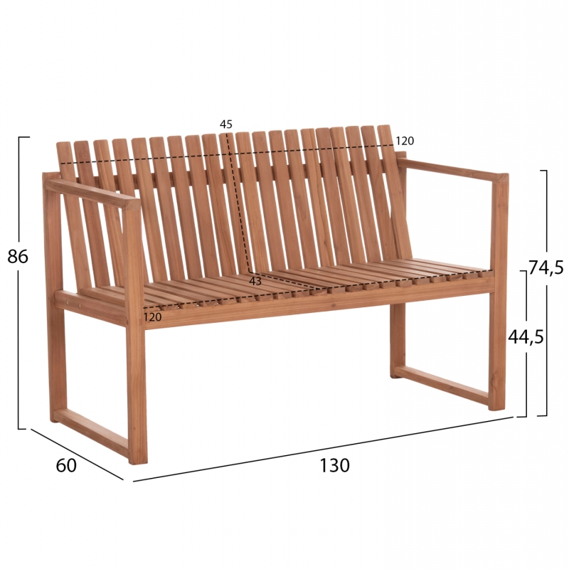 ΠΑΓΚΑΚΙ ΚΗΠΟΥ 2ΘΕΣΙΟ VED HM18124 ΞΥΛΟ TEAK--ΦΥΣΙΚΟ ΧΡΩΜΑ 130x60x86Υεκ. ΠΑΓΚΑΚΙ ΚΗΠΟΥ 2ΘΕΣΙΟ VED HM18124 ΞΥΛΟ TEAK--ΦΥΣΙΚΟ ΧΡΩΜΑ 130x60x86Υεκ.