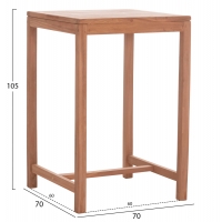 ΤΡΑΠΕΖΙ ΜΠΑΡ ΤΕΤΡΑΓΩΝΟ PRESSCOT HM18113 ΞΥΛΟ TEAK ΣΕ ΦΥΣΙΚΟ 70x70x105Υεκ.