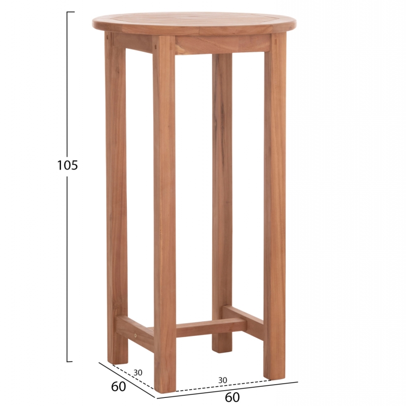 ΤΡΑΠΕΖΙ/ΣΤΑΝΤ ΜΠΑΡ ΣΤΡΟΓΓΥΛΟ PRESSCOT HM18114 ΞΥΛΟ TEAK--ΦΥΣΙΚΟ Φ60x105Υεκ. ΤΡΑΠΕΖΙ/ΣΤΑΝΤ ΜΠΑΡ ΣΤΡΟΓΓΥΛΟ PRESSCOT HM18114 ΞΥΛΟ TEAK--ΦΥΣΙΚΟ Φ60x105Υεκ.