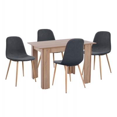 ΣΕΤ ΤΡΑΠΕΖΑΡΙΑΣ 5ΤΜΧ KELVIN HM21116 ΤΡΑΠΕΖΙ ΜΕ ΚΑΡΕΚΛΕΣ ΜΕΤΑΛΛΙΚΕΣ ΜΕ ΥΦΑΣΜΑ