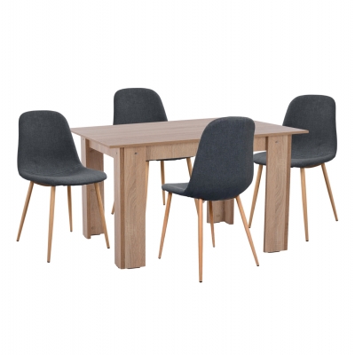 ΣΕΤ ΤΡΑΠΕΖΑΡΙΑΣ 5ΤΜΧ KELVIN HM21117 ΤΡΑΠΕΖΙ ΜΕ ΚΑΡΕΚΛΕΣ ΜΕΤΑΛΛΙΚΕΣ ΜΕ ΥΦΑΣΜΑ