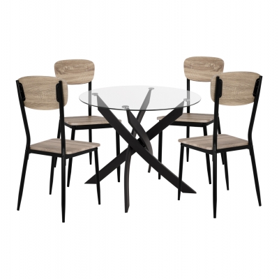 ΣΕΤ 5ΤΜΧ ΤΡΑΠΕΖΙ ΜΑΥΡΟ & ΚΑΡΕΚΛΕΣ SONAMA ΜΕ ΜΑΥΡΙΑ ΠΟΔΙΑ HM11072