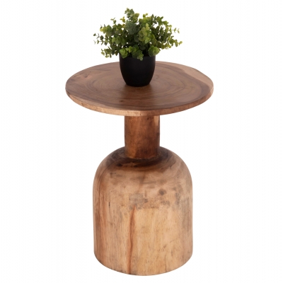 ΒΟΗΘΗΤΙΚΟ ΤΡΑΠΕΖΑΚΙ PUMBE HM9891.11 ΞΥΛΟ SUAR ΣΕ ΦΥΣΙΚΟ ΧΡΩΜΑ Φ40x50Υεκ