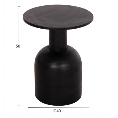 ΒΟΗΘΗΤΙΚΟ ΤΡΑΠΕΖΑΚΙ PUMBE HM9891.12 ΞΥΛΟ SUAR ΣΕ ΜΑΥΡΟ ΧΡΩΜΑ Φ40x50Υεκ