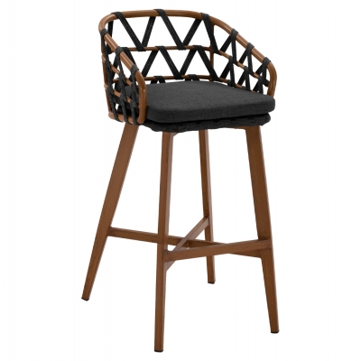 ΣΚΑΜΠΟ ΜΠΑΡ ΑΛΟΥΜΙΝΙΟΥ RICKO HM5781.11 ΚΑΦΕ ΣΚΕΛΕΤΟΣ--ΑΝΘΡΑΚΙ STRAP 56x59x102Υεκ.