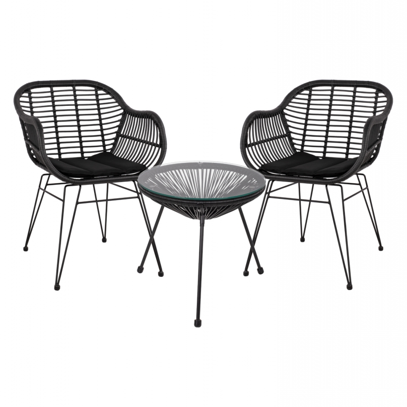 ΣΕΤ ΤΡΑΠΕΖΑΡΙΑΣ 3ΤΜΧ HM11871 ΜΕΤΑΛΛΟ & RATTAN ΣΕ ΜΑΥΡΟ ΧΡΩΜΑ ΣΕΤ ΤΡΑΠΕΖΑΡΙΑΣ 3ΤΜΧ HM11871 ΜΕΤΑΛΛΟ & RATTAN ΣΕ ΜΑΥΡΟ ΧΡΩΜΑ