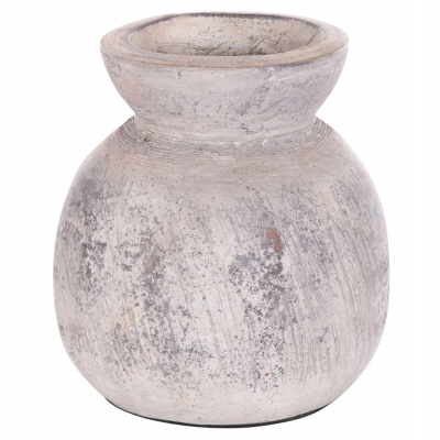 ΔΙΑΚΟΣΜΗΤΙΚΟ ΕΠΙΤΡΑΠΕΖΙΟ ΒΑΖΟ VERMO HM4396 ΤΕΡΑΚΟΤΑ ΣΕ ΑΝΟΙΧΤΟ ΓΚΡΙ Φ18x19Υεκ.