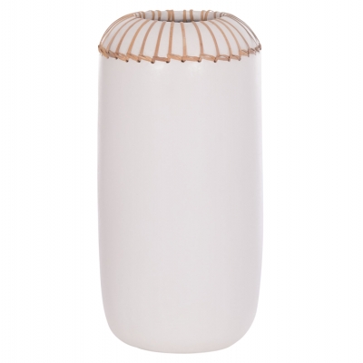 ΕΠΙΤΡΑΠΕΖΙΟ ΔΙΑΚΟΣΜΗΤΙΚΟ ΒΑΖΟ LENNOX HM4675.02S TΕΡΑΚΟΤΑ ΣΕ ΛΕΥΚΟ--Φ18x33Υεκ.