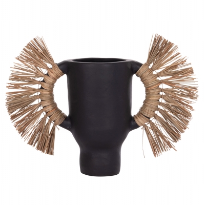 ΕΠΙΤΡΑΠΕΖΙΟ ΔΙΑΚΟΣΜΗΤΙΚΟ ΒΑΖΟ ALICA HM4668.01S ΜΑΥΡΗ ΤΕΡΑΚΟΤΑ & GRASS--55x19x34Υεκ