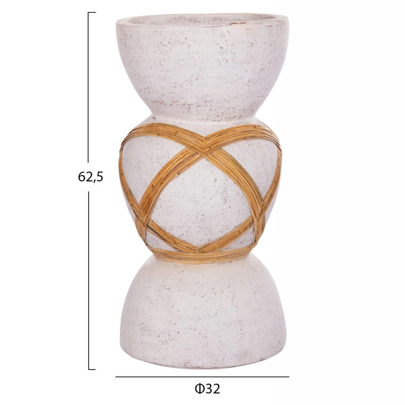 ΔΙΑΚΟΣΜΗΤΙΚΟ ΒΑΖΟ ΔΑΠΕΔΟΥ MAYNARD HM4672.02L FIBER CEMENT ΛΕΥΚΟ--RATTAN Φ32x62.5Υεκ. ΔΙΑΚΟΣΜΗΤΙΚΟ ΒΑΖΟ ΔΑΠΕΔΟΥ MAYNARD HM4672.02L FIBER CEMENT ΛΕΥΚΟ--RATTAN Φ32x62.5Υεκ.
