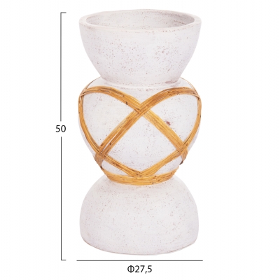 ΔΙΑΚΟΣΜΗΤΙΚΟ ΒΑΖΟ ΔΑΠΕΔΟΥ MAYNARD HM4672.02S TERRACOTTA ΛΕΥΚΟ--RATTAN Φ27.5x50Υεκ ΔΙΑΚΟΣΜΗΤΙΚΟ ΒΑΖΟ ΔΑΠΕΔΟΥ MAYNARD HM4672.02S TERRACOTTA ΛΕΥΚΟ--RATTAN Φ27.5x50Υεκ