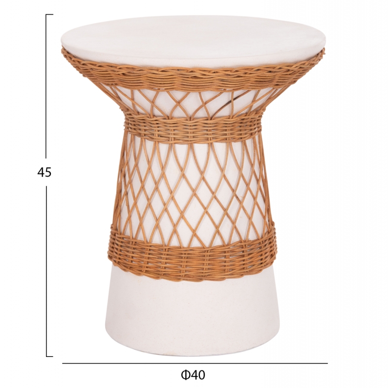 ΒΟΗΘΗΤΙΚΟ ΤΡΑΠΕΖΙ ΣΤΡΟΓΓΥΛΟ DELIA HM18167.02 FIBER CEMENT ΛΕΥΚΟ & RATTAN Φ40x45Υεκ ΒΟΗΘΗΤΙΚΟ ΤΡΑΠΕΖΙ ΣΤΡΟΓΓΥΛΟ DELIA HM18167.02 FIBER CEMENT ΛΕΥΚΟ & RATTAN Φ40x45Υεκ