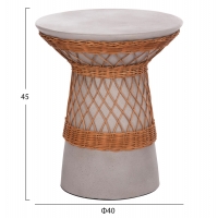 ΒΟΗΘΗΤΙΚΟ ΤΡΑΠΕΖΙ ΣΤΡΟΓΓΥΛΟ DELIA HM18167.03 FIBER CEMENT ΓΚΡΙ & RATTAN Φ40x45Υεκ ΒΟΗΘΗΤΙΚΟ ΤΡΑΠΕΖΙ ΣΤΡΟΓΓΥΛΟ DELIA HM18167.03 FIBER CEMENT ΓΚΡΙ & RATTAN Φ40x45Υεκ