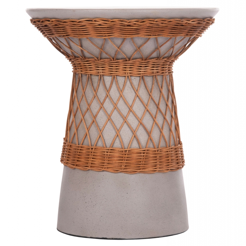 ΒΟΗΘΗΤΙΚΟ ΤΡΑΠΕΖΙ ΣΤΡΟΓΓΥΛΟ DELIA HM18167.03 FIBER CEMENT ΓΚΡΙ & RATTAN Φ40x45Υεκ ΒΟΗΘΗΤΙΚΟ ΤΡΑΠΕΖΙ ΣΤΡΟΓΓΥΛΟ DELIA HM18167.03 FIBER CEMENT ΓΚΡΙ & RATTAN Φ40x45Υεκ