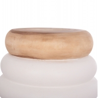 ΣΚΑΜΠΟ PUFFAT HM18172.02 FIBER CEMENT ΛΕΥΚΟ- ΞΥΛΟ TEAK TOP Φ45x46Υεκ.