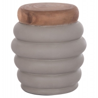 ΣΚΑΜΠΟ PUFFAT HM18172.03 FIBER CEMENT ΓΚΡΙ- ΞΥΛΟ TEAK TOP Φ45x46Υεκ.