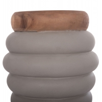 ΣΚΑΜΠΟ PUFFAT HM18172.03 FIBER CEMENT ΓΚΡΙ- ΞΥΛΟ TEAK TOP Φ45x46Υεκ.