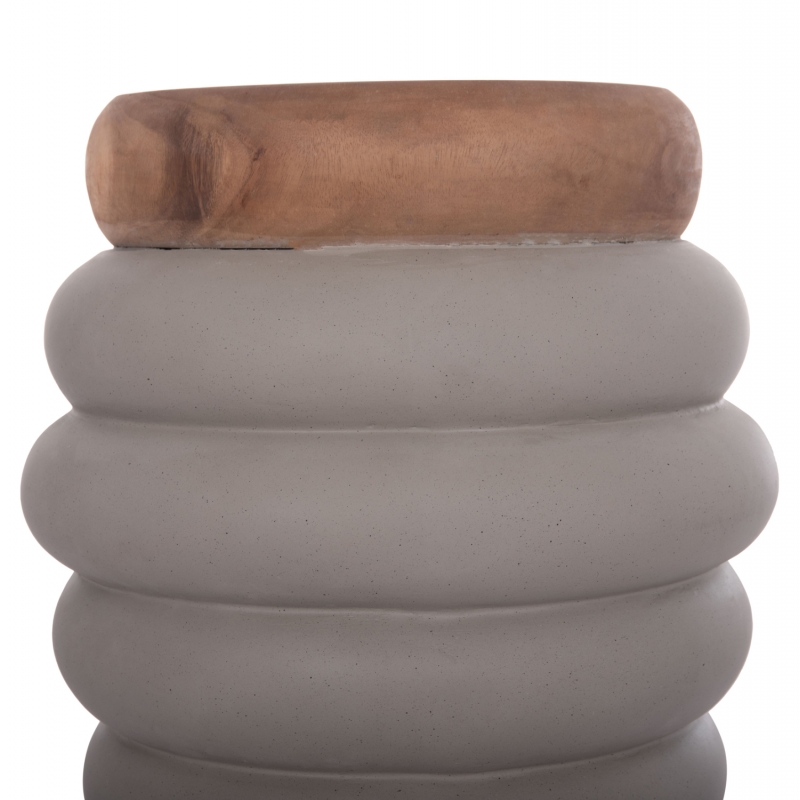 ΣΚΑΜΠΟ PUFFAT HM18172.03 FIBER CEMENT ΓΚΡΙ- ΞΥΛΟ TEAK TOP Φ45x46Υεκ.