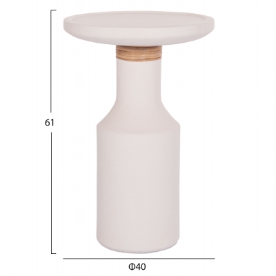 ΒΟΗΘΗΤΙΚΟ ΤΡΑΠΕΖΙ TRED(T) HM18169.02 FIBER CEMENT ΛΕΥΚΟ-ΦΥΣΙΚΟ RATTAN--Φ40x61Υεκ.