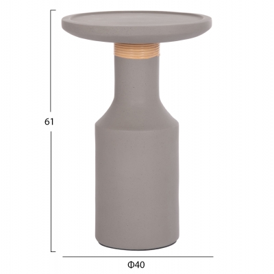 ΒΟΗΘΗΤΙΚΟ ΤΡΑΠΕΖΙ TRED(T) HM18169.03 FIBER CEMENT ΓΚΡΙ-ΦΥΣΙΚΟ RATTAN--Φ40x61Υεκ.