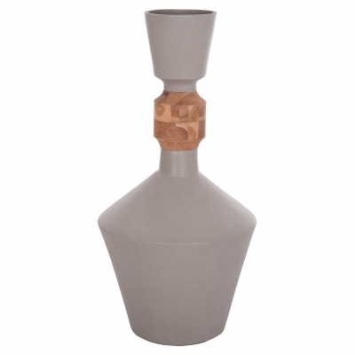 ΔΙΑΚΟΣΜΗΤΙΚΟ ΒΑΖΟ ΔΑΠΕΔΟΥ NEBULA HM4661.03 FIBER CEMENT ΓΚΡΙ--ΞΥΛΟ ΤΕΑΚ Φ60x115Υεκ.