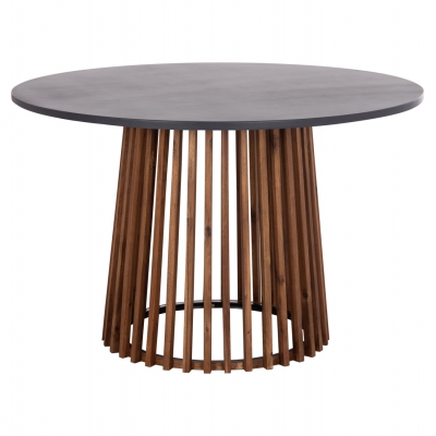 ΤΡΑΠΕΖΙ ΣΤΡΟΓΓΥΛΟ ΕΞ.ΧΩΡΟΥ CRISTOBAL HM6235 ΞΥΛΟ ΑΚΑΚΙΑΣ-CEMENT TOP Φ120x77Υεκ