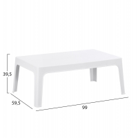 ΤΡΑΠΕΖΑΚΙ ΟΡΘΟΓΩΝΙΟ SLEEK HM6367.01 ΠΟΛΥΠΡΟΠΥΛΕΝΙΟ ΣΕ ΛΕΥΚΟ 99x59.5x39.5Υεκ.