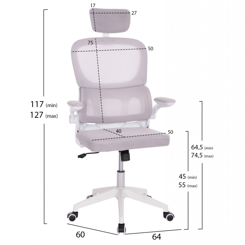 ΚΑΡΕΚΛΑ ΓΡΑΦΕΙΟΥ BASTON HM18236.03 ΓΚΡΙ MESH & ΛΕΥΚΟΣ PP ΣΚΕΛΕΤΟΣ 64x60x127Υεκ. ΚΑΡΕΚΛΑ ΓΡΑΦΕΙΟΥ BASTON HM18236.03 ΓΚΡΙ MESH & ΛΕΥΚΟΣ PP ΣΚΕΛΕΤΟΣ 64x60x127Υεκ.