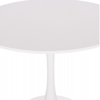 ΤΡΑΠΕΖΙ ΣΤΡΟΓΓΥΛΟ BROLIN HM18141.01 MDF TOP-ΒΑΣΗ ΜΕΤΑΛΛΙΚΗ--ΛΕΥΚΟ Φ90x73Υεκ