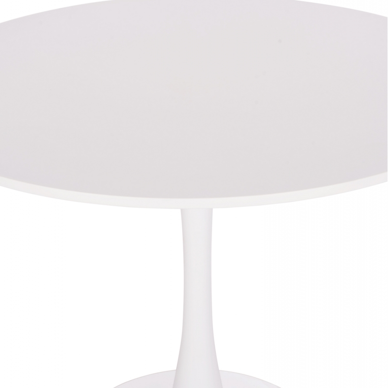 ΤΡΑΠΕΖΙ ΣΤΡΟΓΓΥΛΟ BROLIN HM18141.01 MDF TOP-ΒΑΣΗ ΜΕΤΑΛΛΙΚΗ--ΛΕΥΚΟ Φ90x73Υεκ