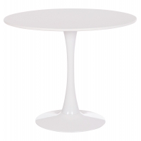 ΤΡΑΠΕΖΙ ΣΤΡΟΓΓΥΛΟ BROLIN HM18141.01 MDF TOP-ΒΑΣΗ ΜΕΤΑΛΛΙΚΗ--ΛΕΥΚΟ Φ90x73Υεκ