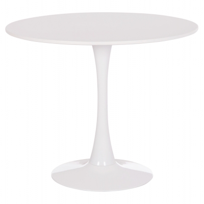 ΤΡΑΠΕΖΙ ΣΤΡΟΓΓΥΛΟ BROLIN HM18141.01 MDF TOP-ΒΑΣΗ ΜΕΤΑΛΛΙΚΗ--ΛΕΥΚΟ Φ90x73Υεκ