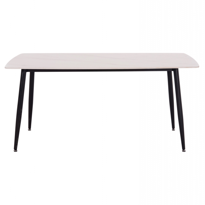 ΤΡΑΠΕΖΙ RAVEN HM18150.01 ΚΕΡΑΜΙΚΟ TOP ΛΕΥΚΟ ΜΑΡΜΑΡΟ-ΜΑΥΡΟ ΜΕΤΑΛΛΟ 160x80x74Υεκ.